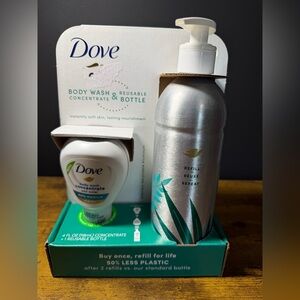 Dove Body Wash Concentrate and Reusable Tin Bottle
